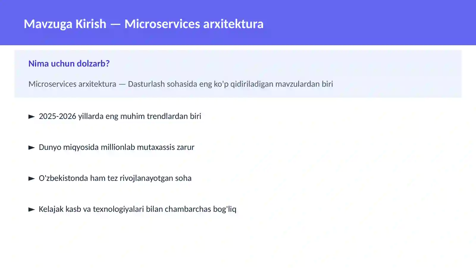 Microservices arxitektura 2