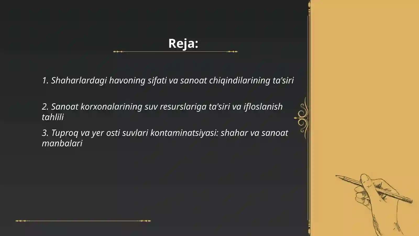 Shahar va sanoatining ekologik va atrof muhitga tasirini tahlili 2