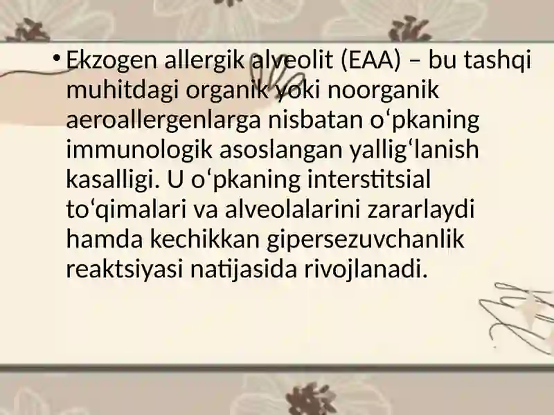 Ekzogen allergik alveolit 2