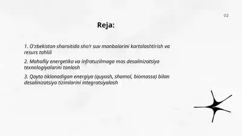 O'zbekiston sharoitida sho'r suvlarni chuchuklashtirish g'oyasini yaratish 2