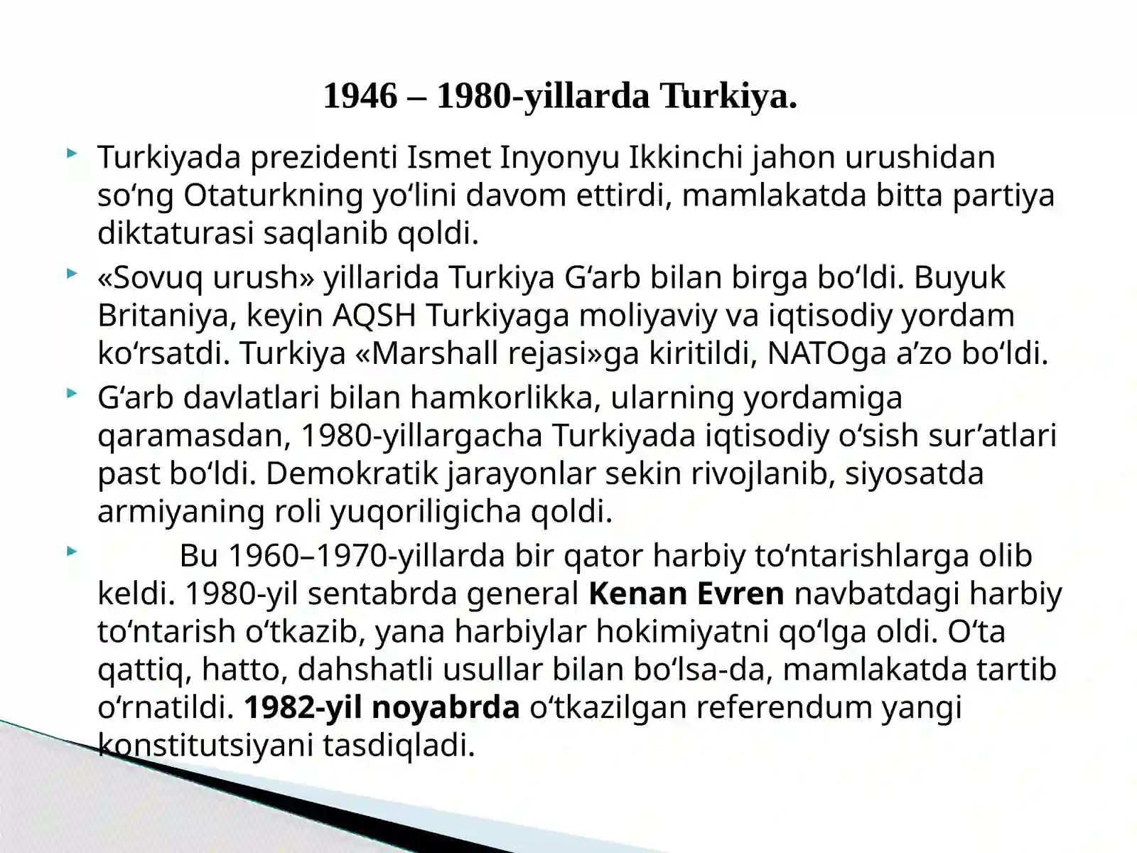 1946-1991-yillarda Turkiya, Eron Va Afg’oniston 2