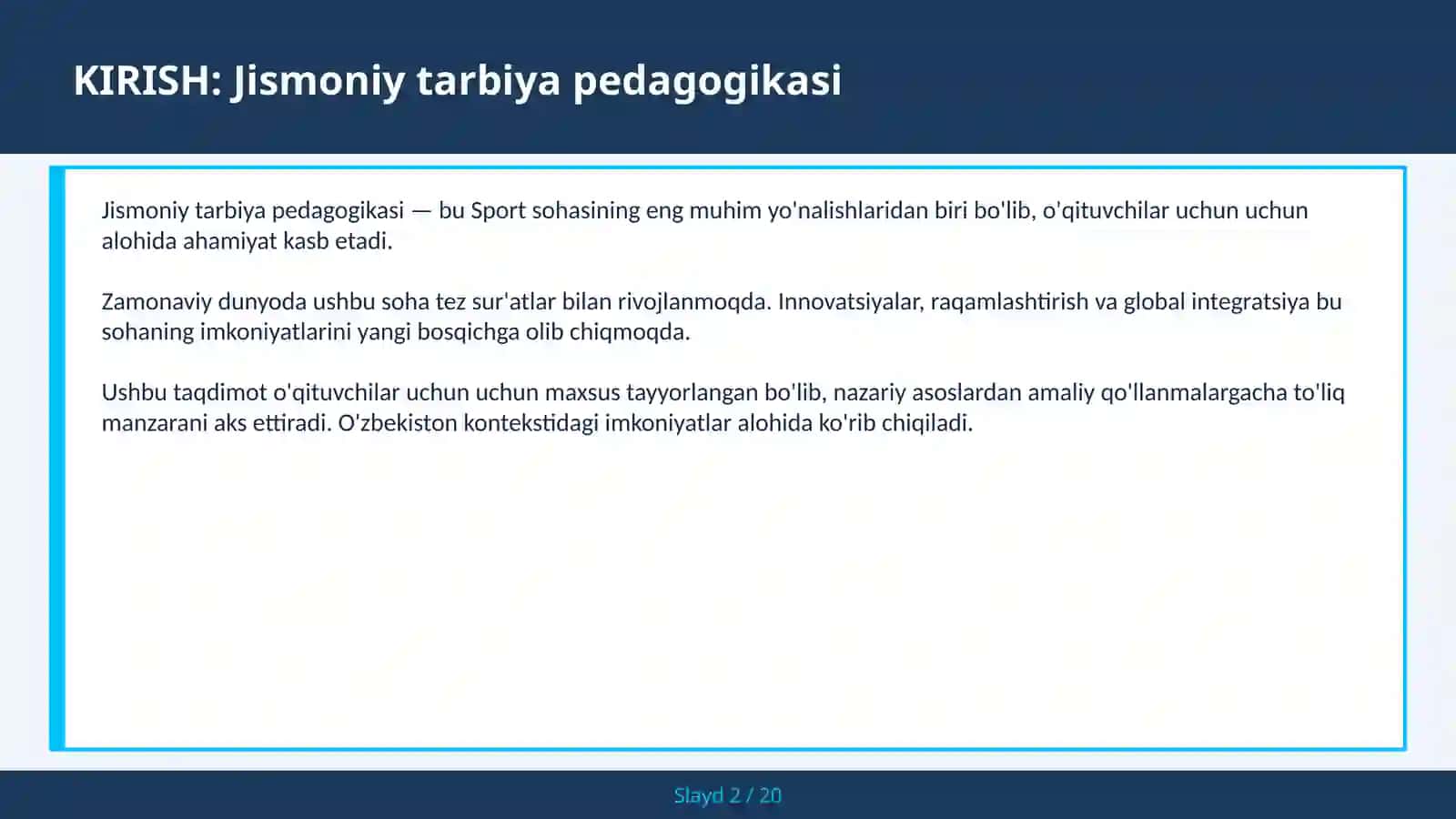 Jismoniy tarbiya pedagogikasi 2