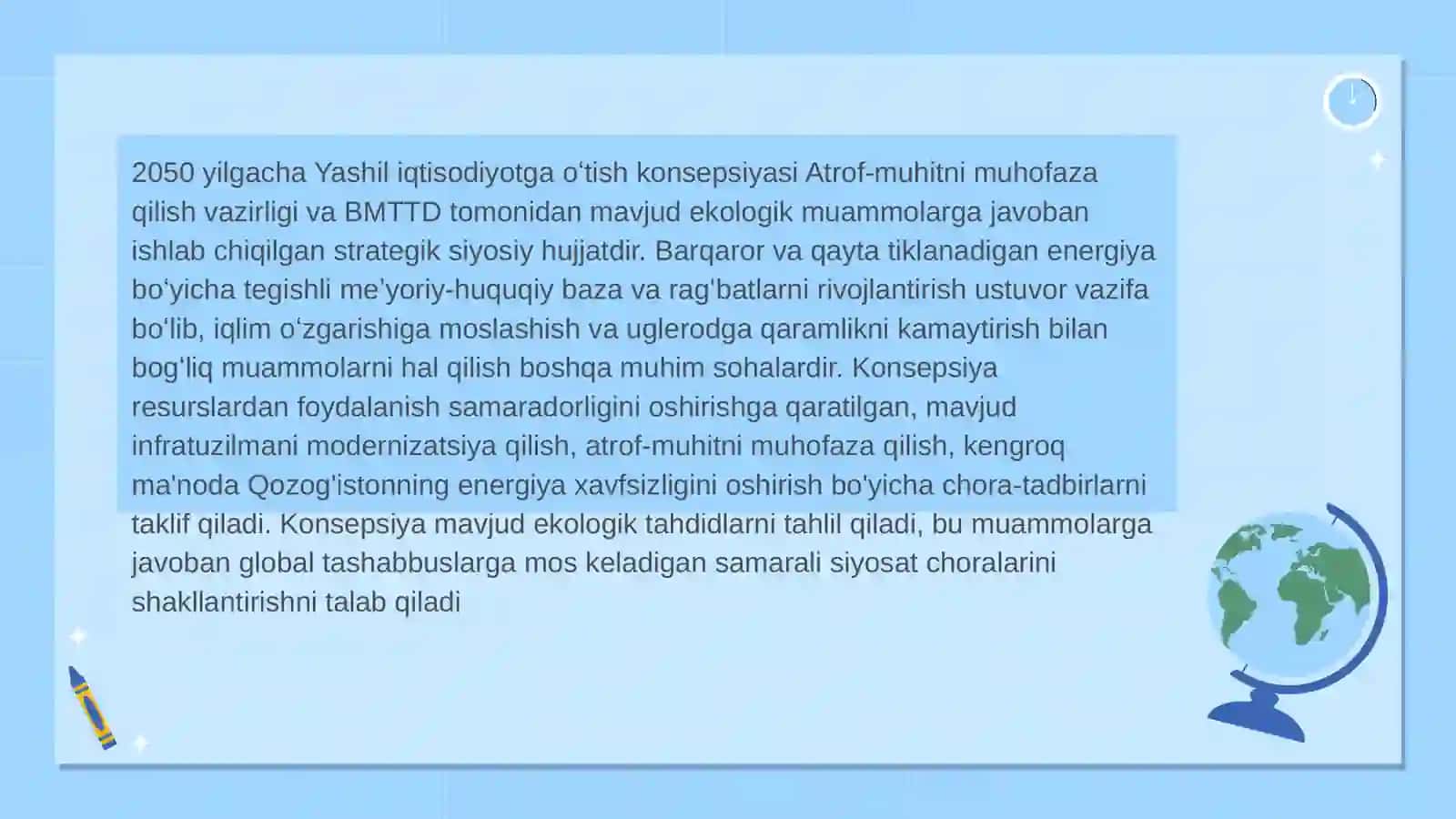 Qozog’istonning yashil iqtisodiyotga o’tish konsepsiyasi 2