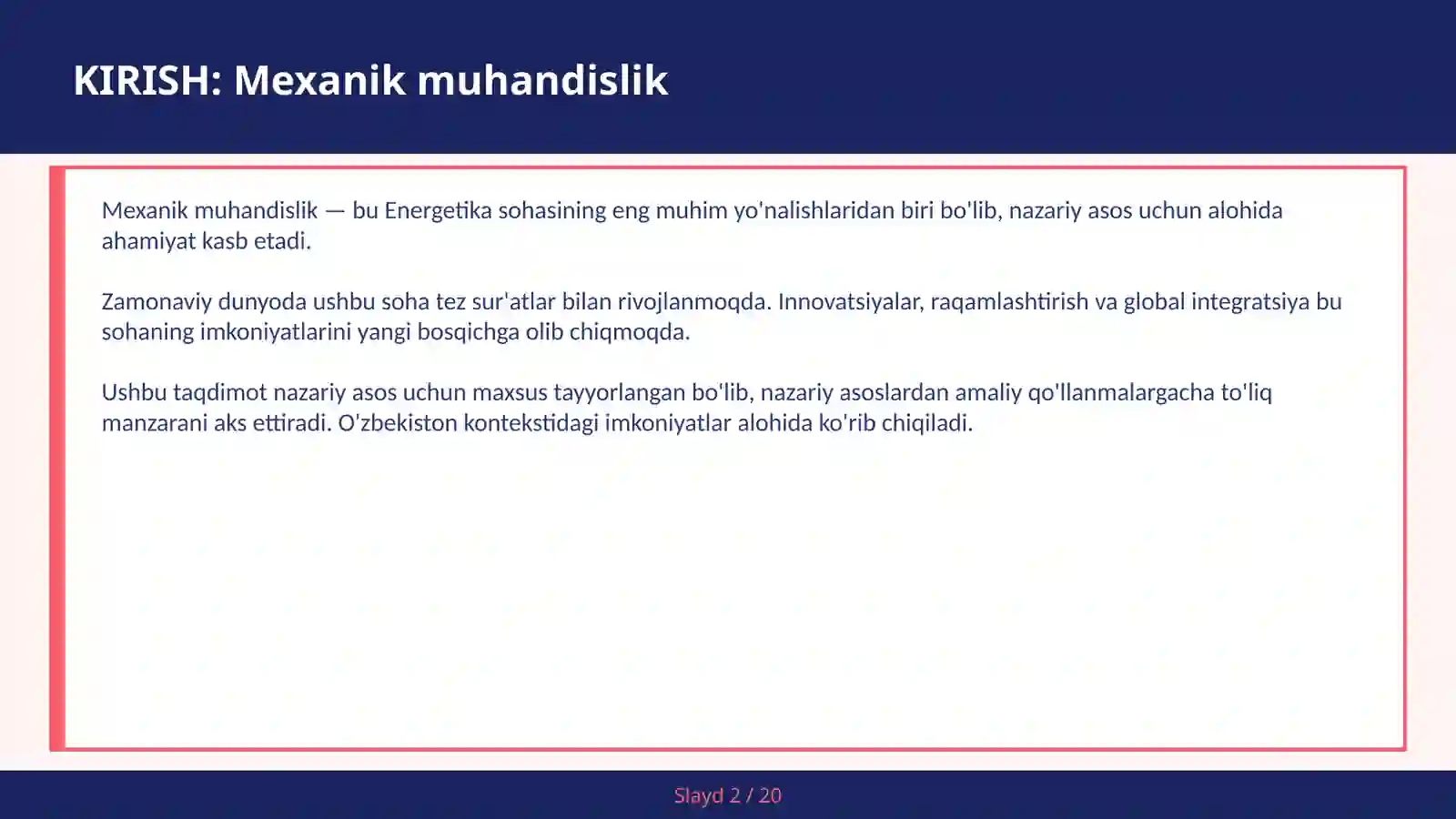 Mexanik muhandislik 2
