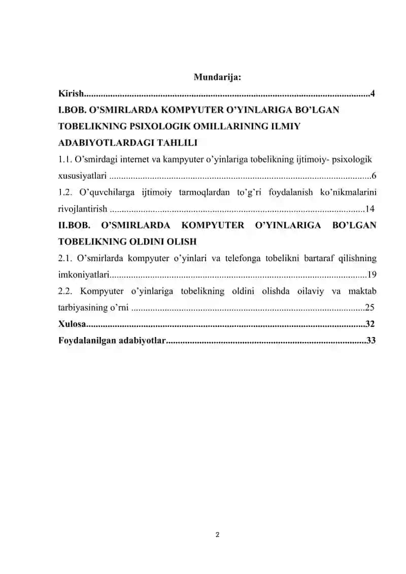 O’smirlarda kompyuter o’yinlariga bo’lgan tobelikning psixologik omillari 2