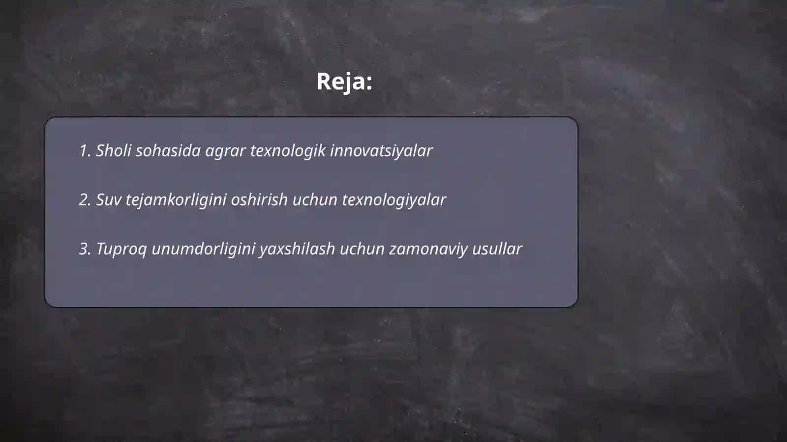 Sholi yetishtirishdagi innovatsion texnologiyalar 2