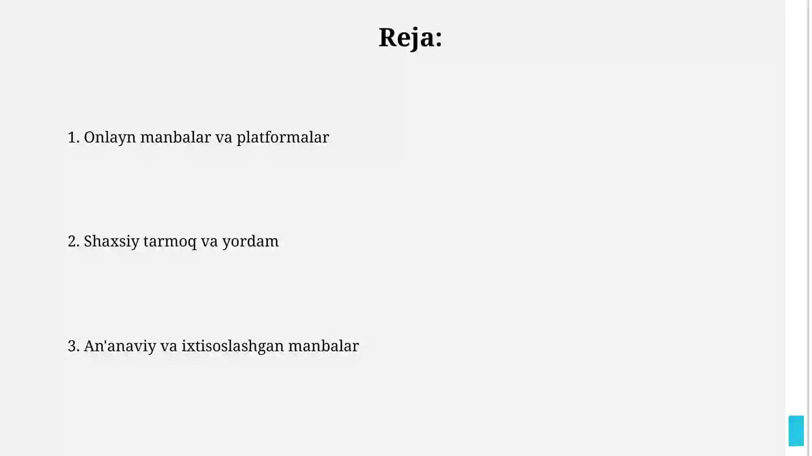 Ish orinlari boyicha malumotlar bilan tanishish manbalari 2