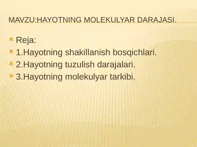 Biokimyo va molekulyar biologiya 2