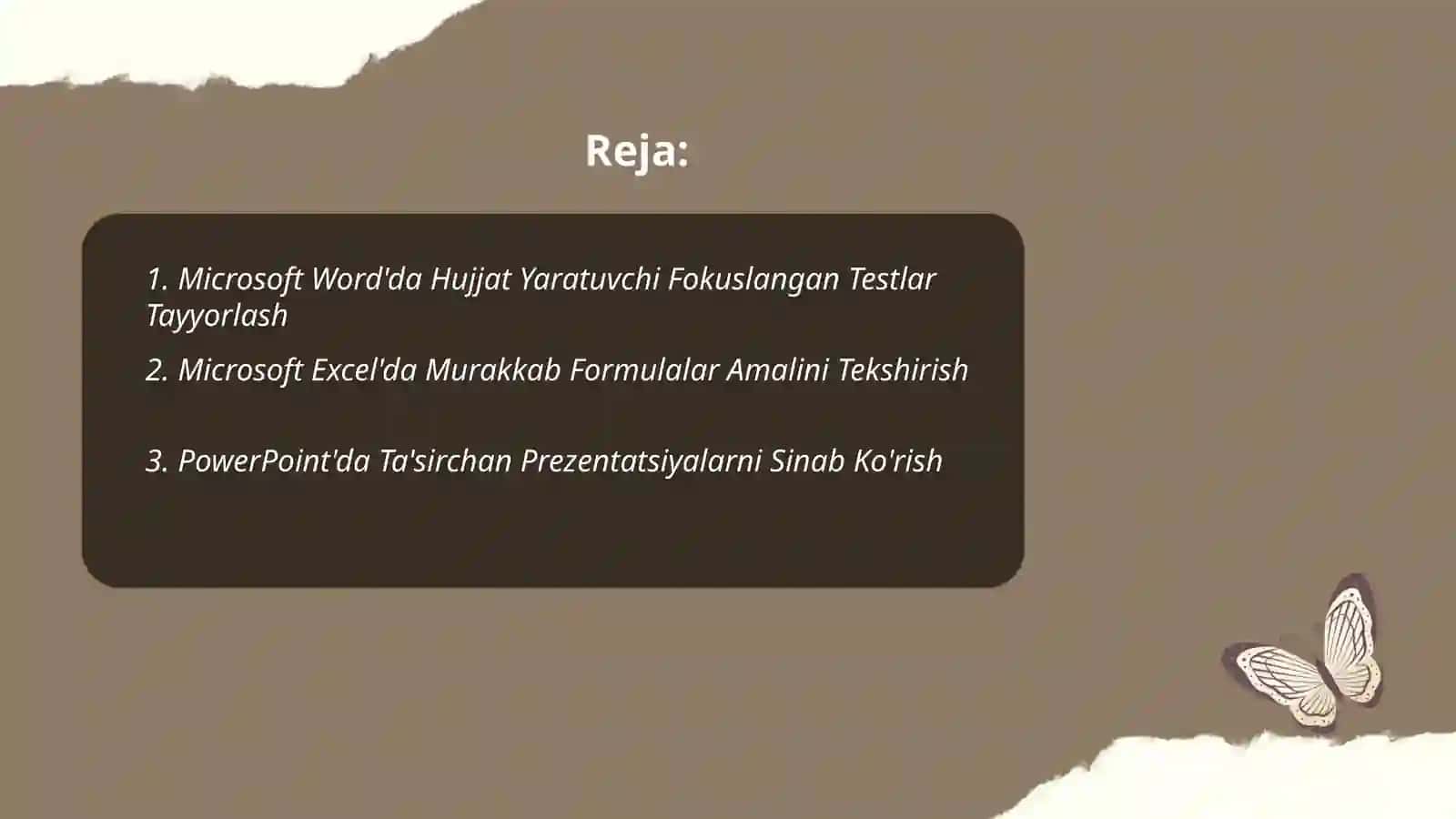 Microsoft Word'da Hujjat Yaratuvchi Fokuslangan Testlar Tayyorlash 2