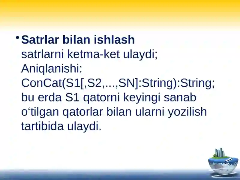 Dasturlash asoslari fanidan ta'lim 2