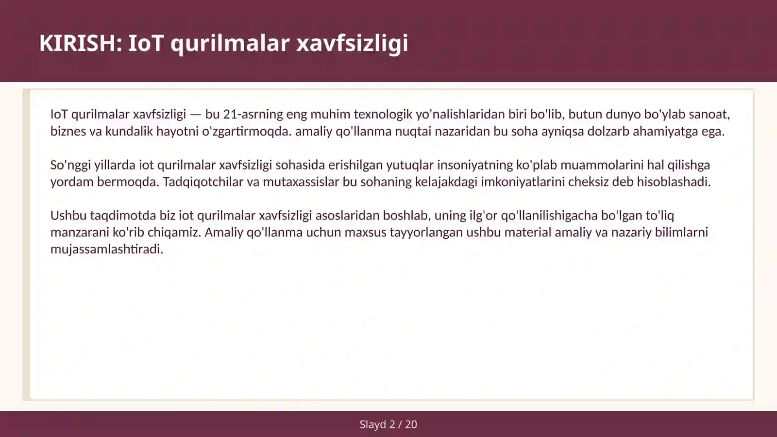 IoT qurilmalar xavfsizligi 2