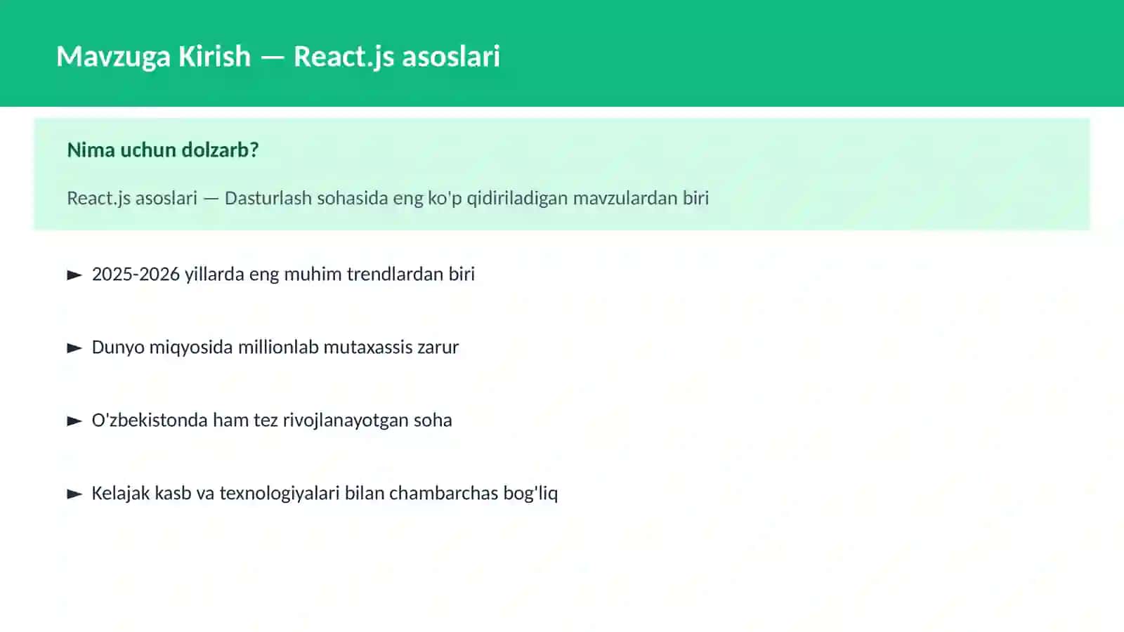 React.js asoslari 2
