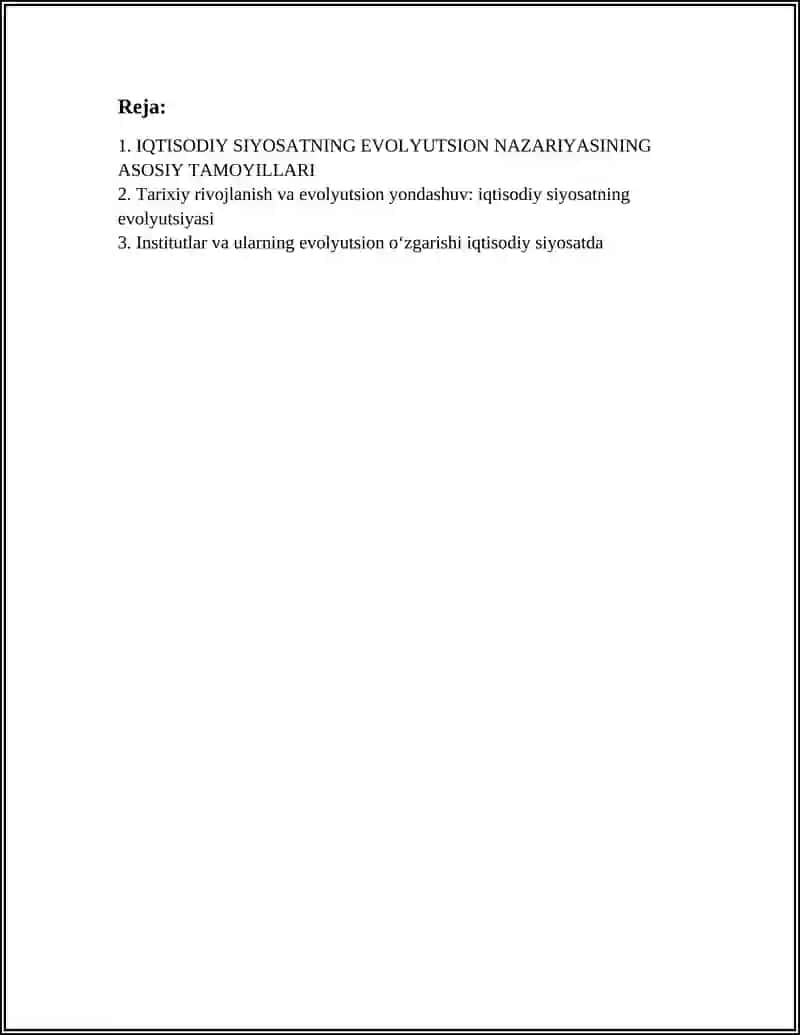 IQTISODIY SIYOSATNING EVOLYUTSION NAZARIYASI 2