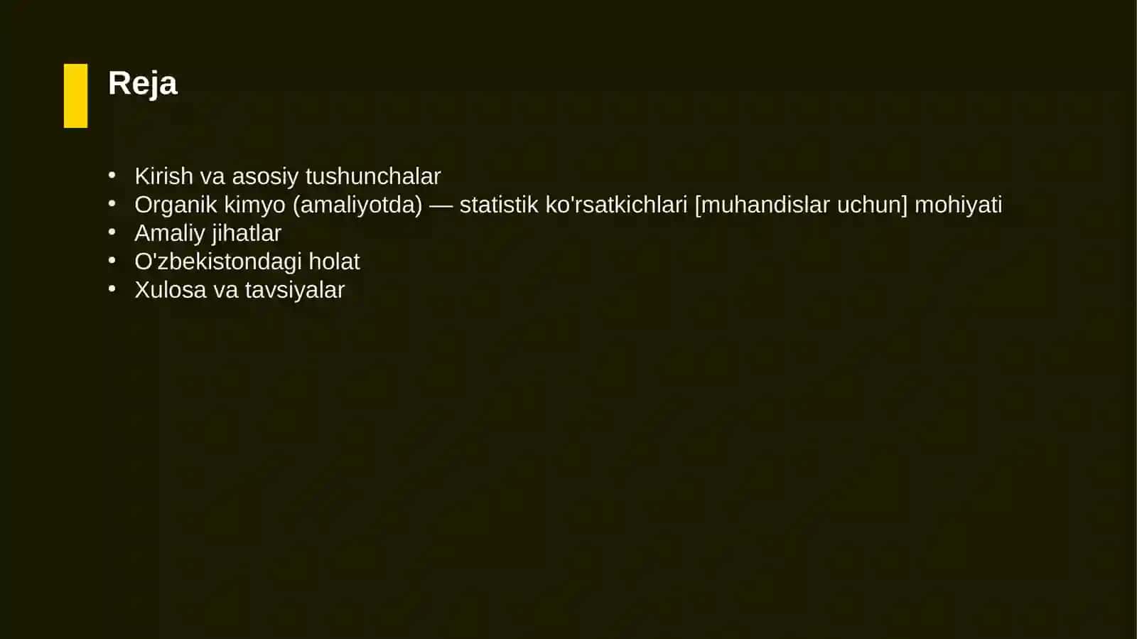 Organik kimyo (amaliyotda) — statistik ko'rsatkichlari [muhandislar uchun] 2