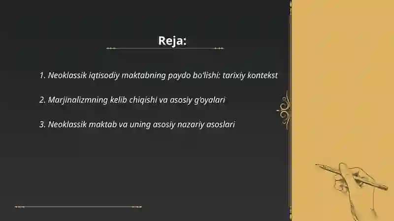 Neoklassik Iqtisodiy Maktabning Shakllanishi 2