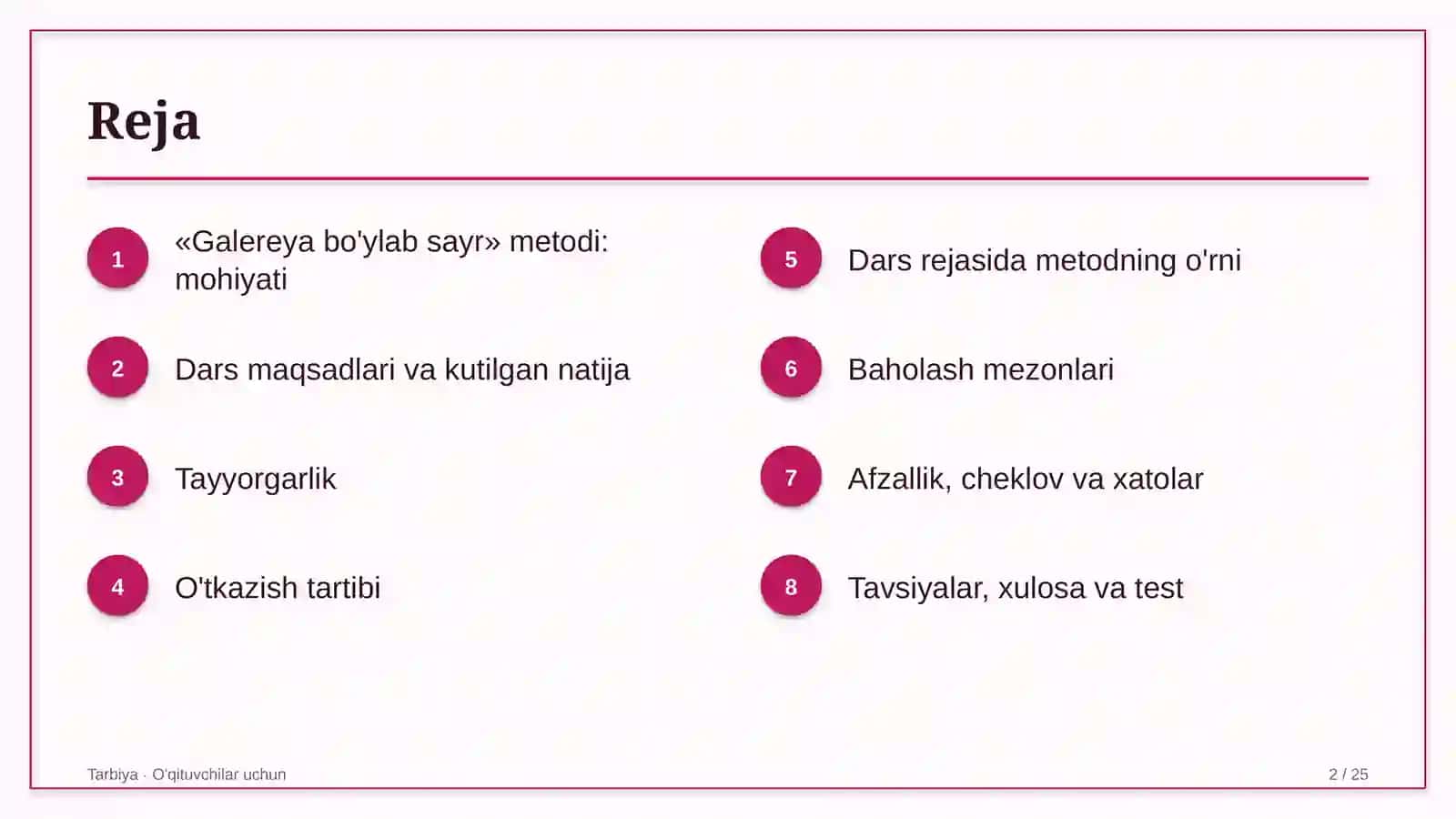 tarbiya darslarida galereya bo'ylab sayr metodidan foydalanish 8391 2
