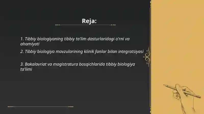 Tibbiy biologiyaning tibbiy ta'limdagi oʻrni va ahamiyati 2
