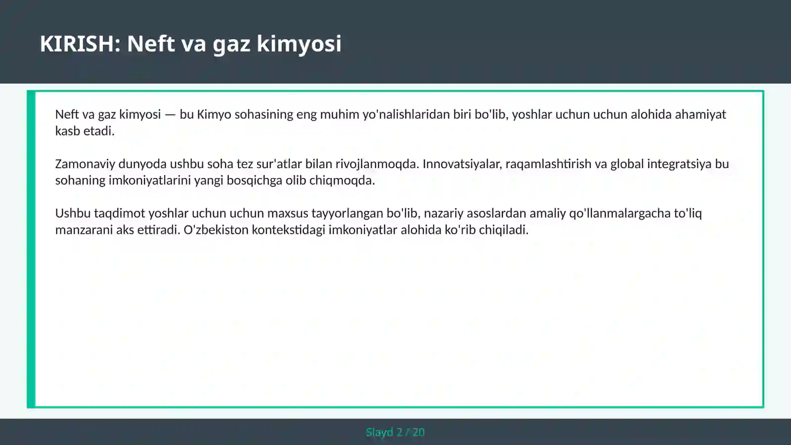 NEFT VA GAZ KIMYOSI 2