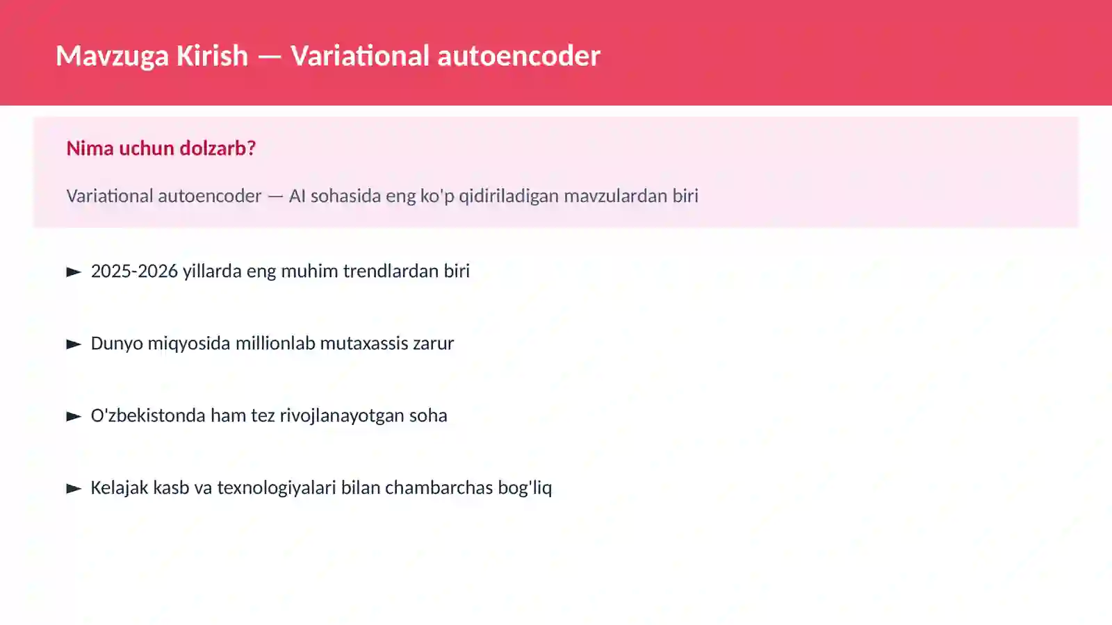 AI | DEEP LEARNING VA NEYRON TARMOQLAR 2
