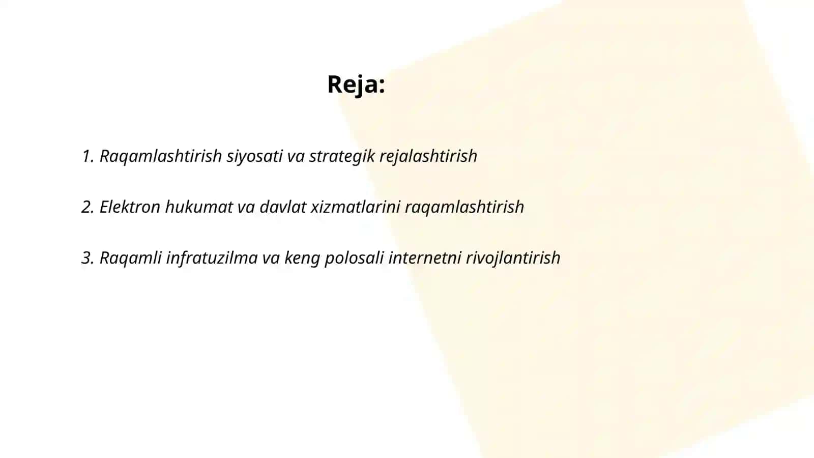 Raqamlashtirish siyosati va strategik rejalashtirish 2