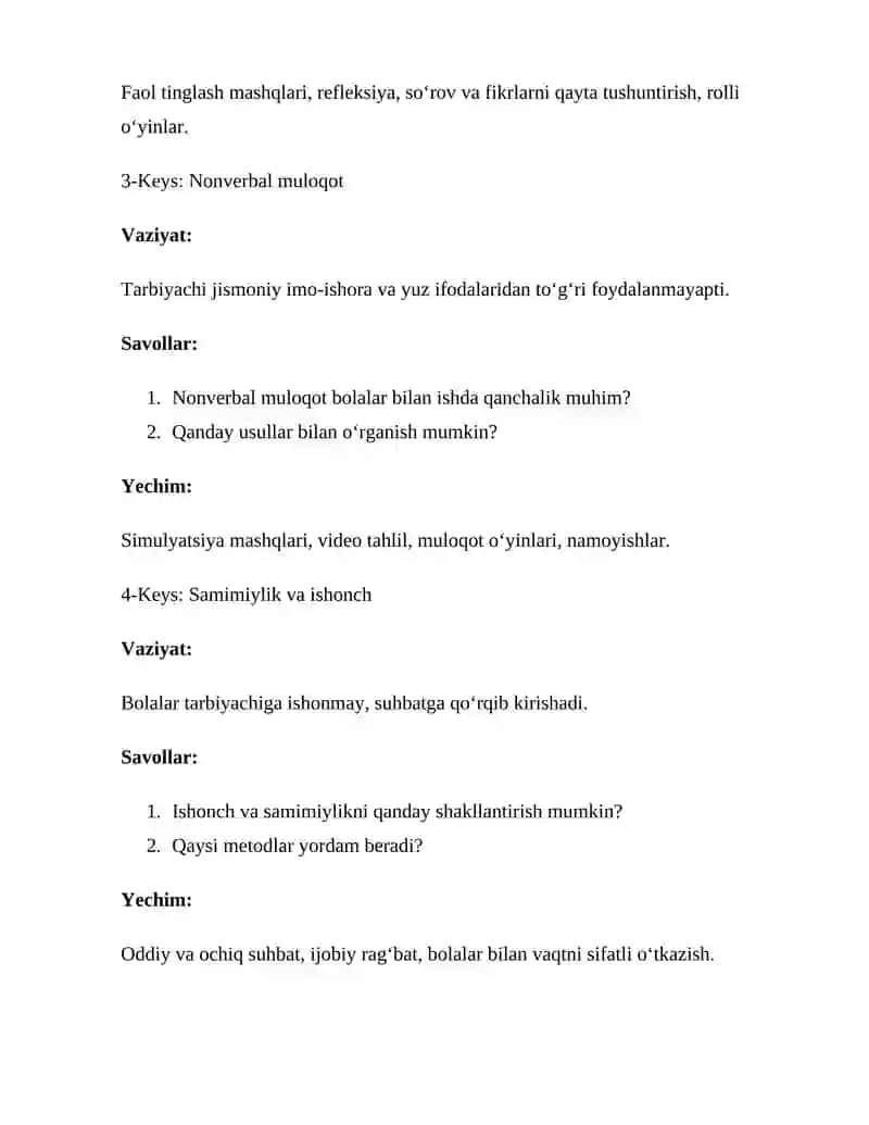 Tarbiyachi shaxsida ijtimoiy munosabatlarni rivojlantirishga oid kasbiy kompetentlini rivojlantirish 2