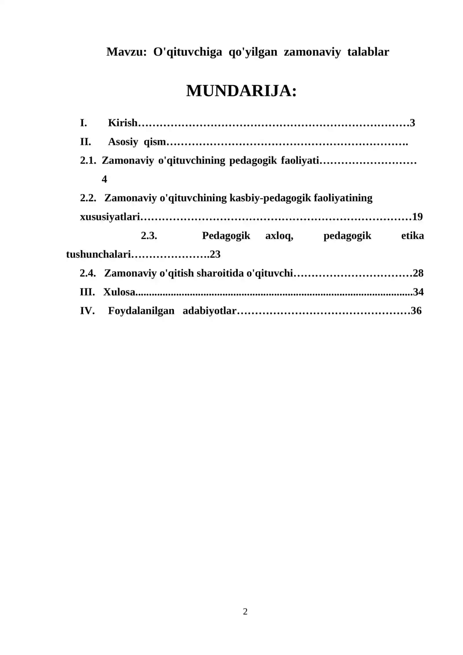 Zamonaviy o'qituvchiga qo'yilgan zamonaviy talablar 2