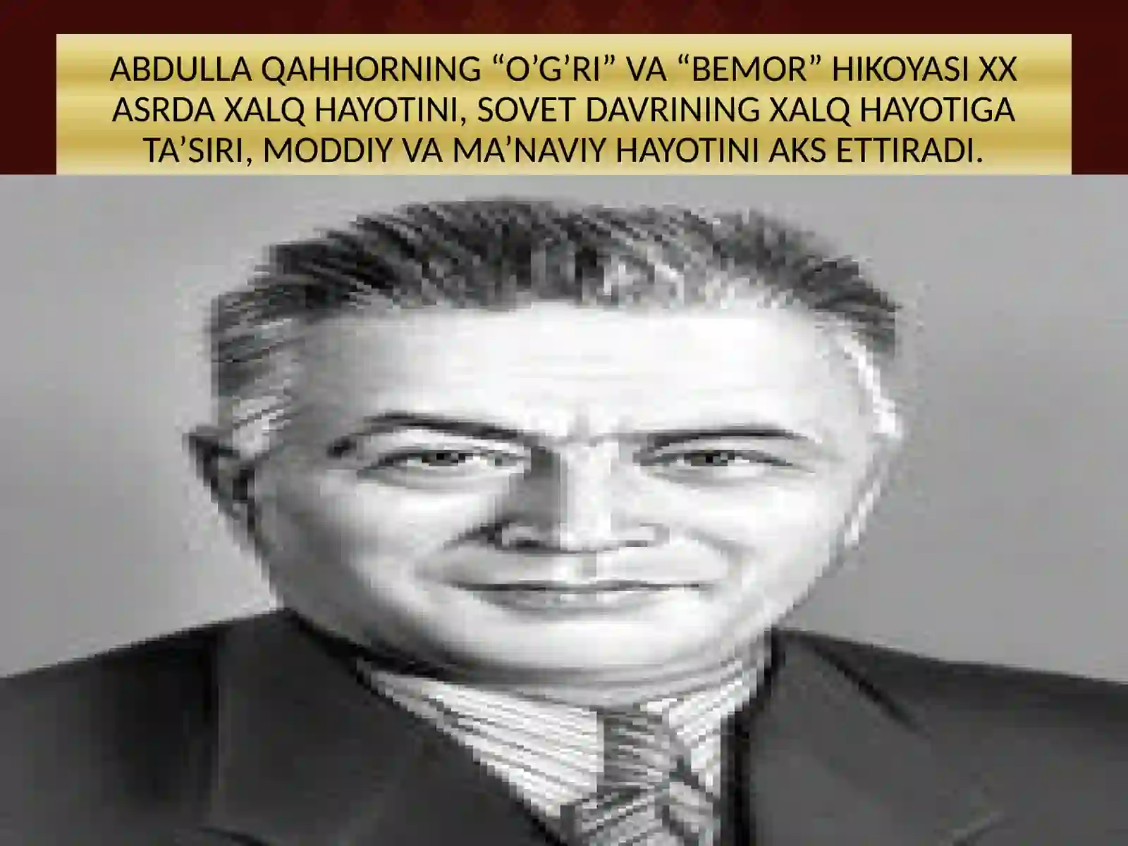 ABDULLA QAHHOR“O’G’RI” HIKOYASI 2