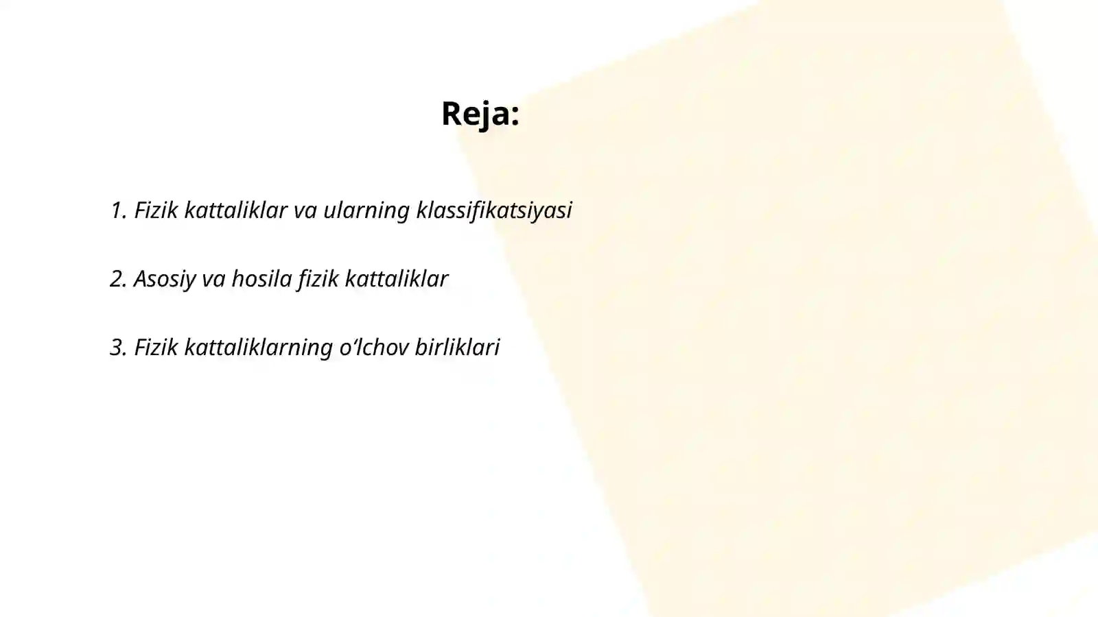 Fizik kattaliklarni o‘lchash. Xatoliklar turlari 2