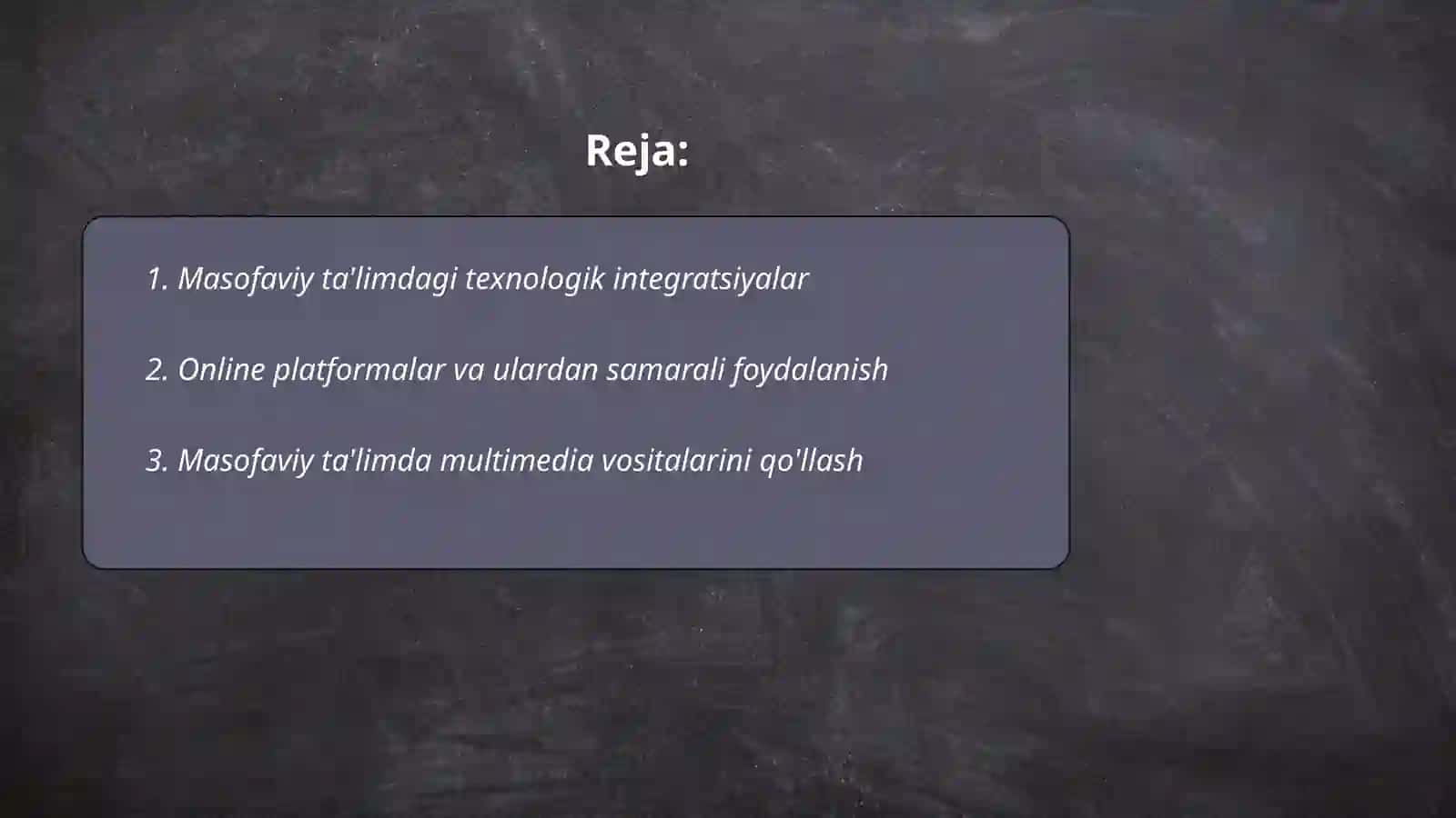Masofaviy ta'limda integratsiya 2