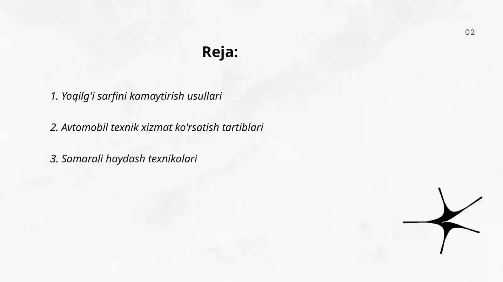 Yoqilg'i tejash avtotransport xavfsizligi ta'minlash metodologiyasi 2