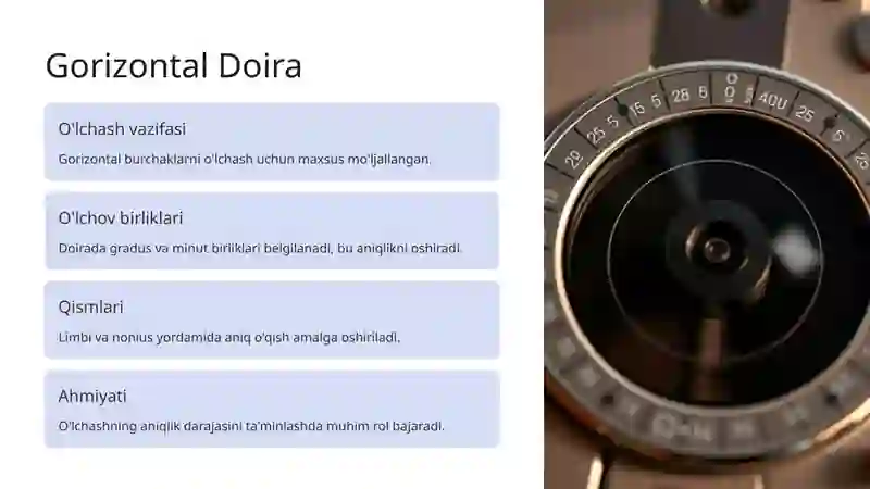 Teodolitlarning asosly qismlari. 2