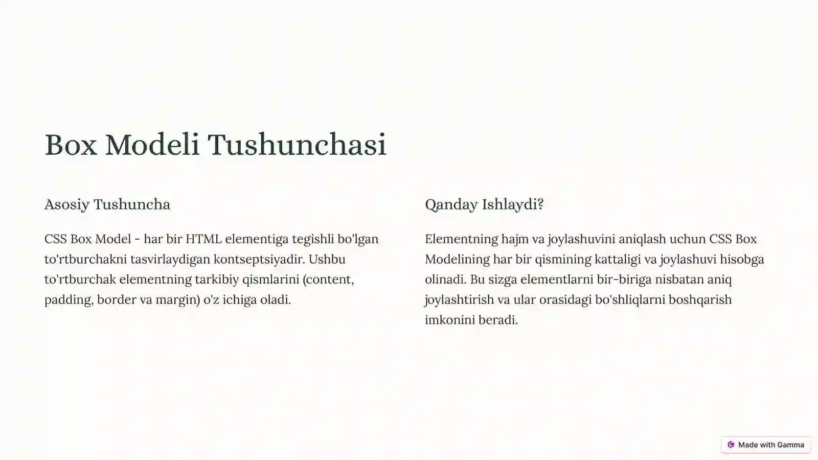CSS Box Modeli: To'liq Tushuncha 2