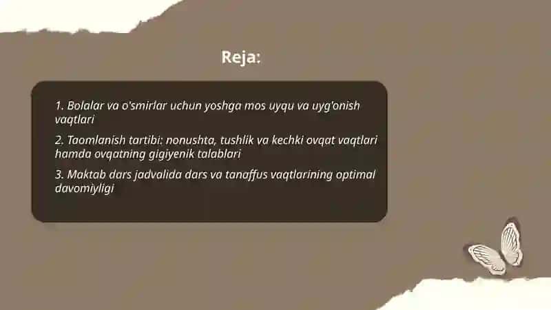 Bolalar va o'smirlarning kun tartibiga, dars jadvallariga va o' quvjihozlariga qo'yiladigan gigiyenik talablar 2