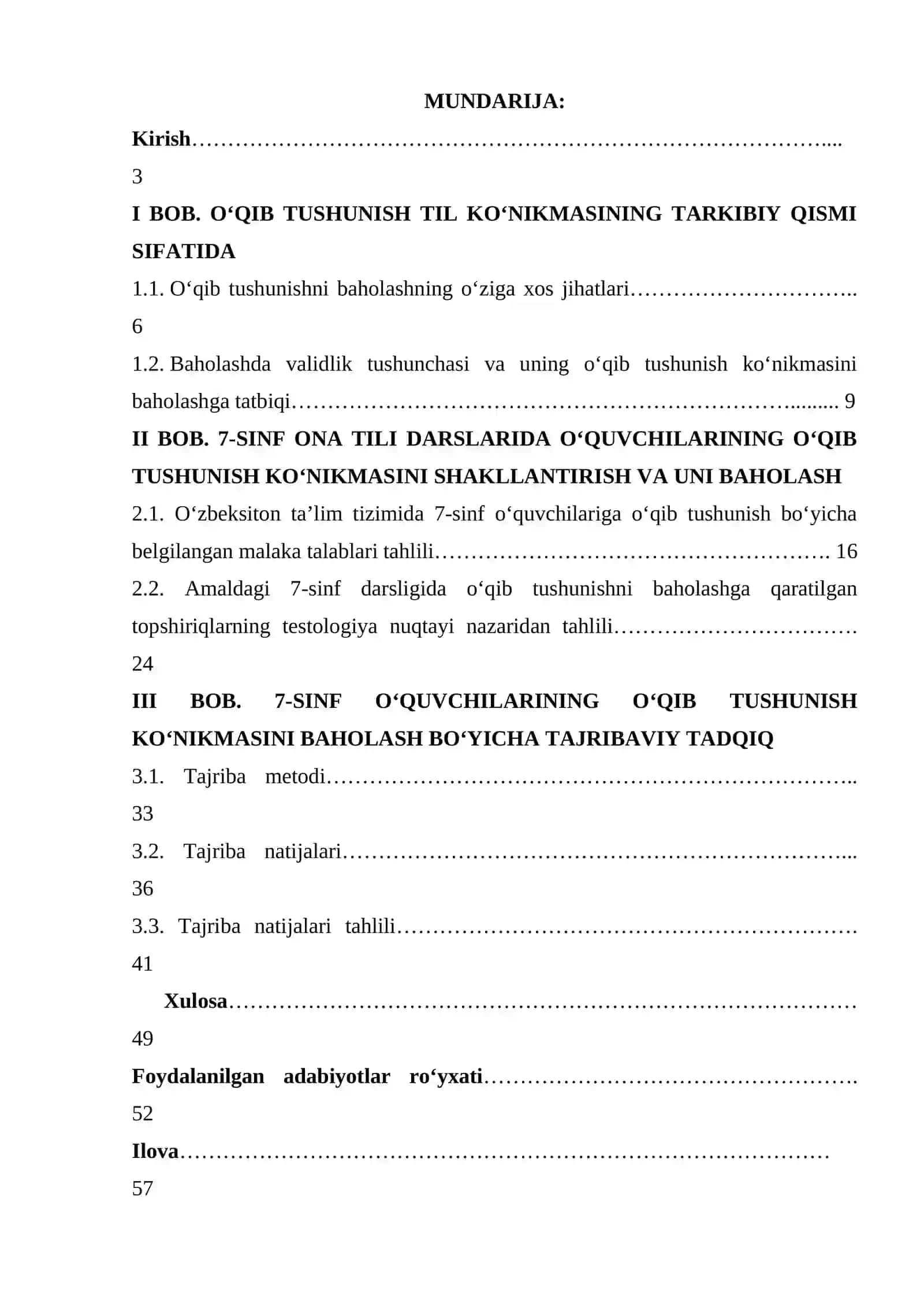 “7-SINF O‘QUVCHILARINING O‘QIB TUSHUNISH KO‘NIKMASINI BAHOLASHNING NAZARIY VA METODIK ASOSLARI” 2
