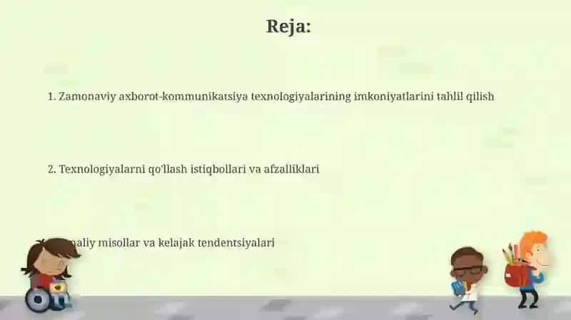 Zamonaviy axborot-kommunikatsiya texnologiyalaridan foydalanish imkoniyatlarinitahliletish 2
