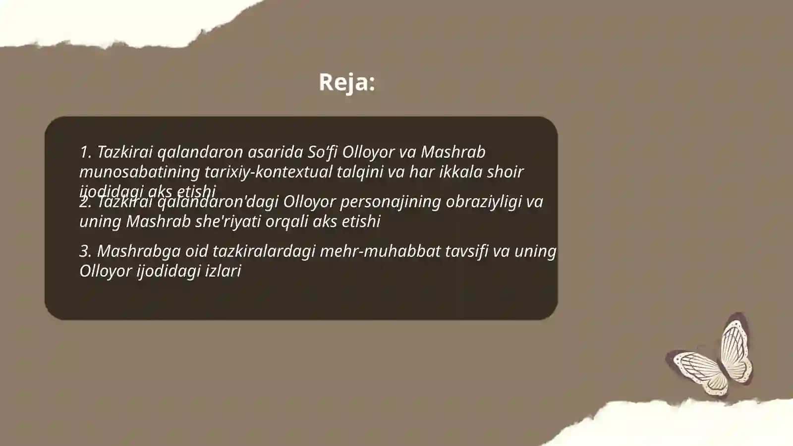 Tazkirai qalandaron asarida Soʻfi Olloyor va Mashrab munosabati 2
