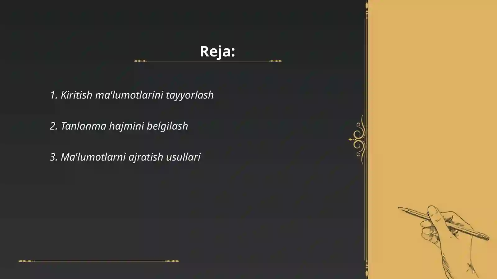 Excelda tanlanmalarni aniqlash 2