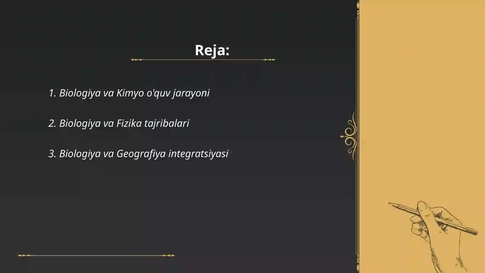 Biologiya va Kimyo o'quv jarayoni 2
