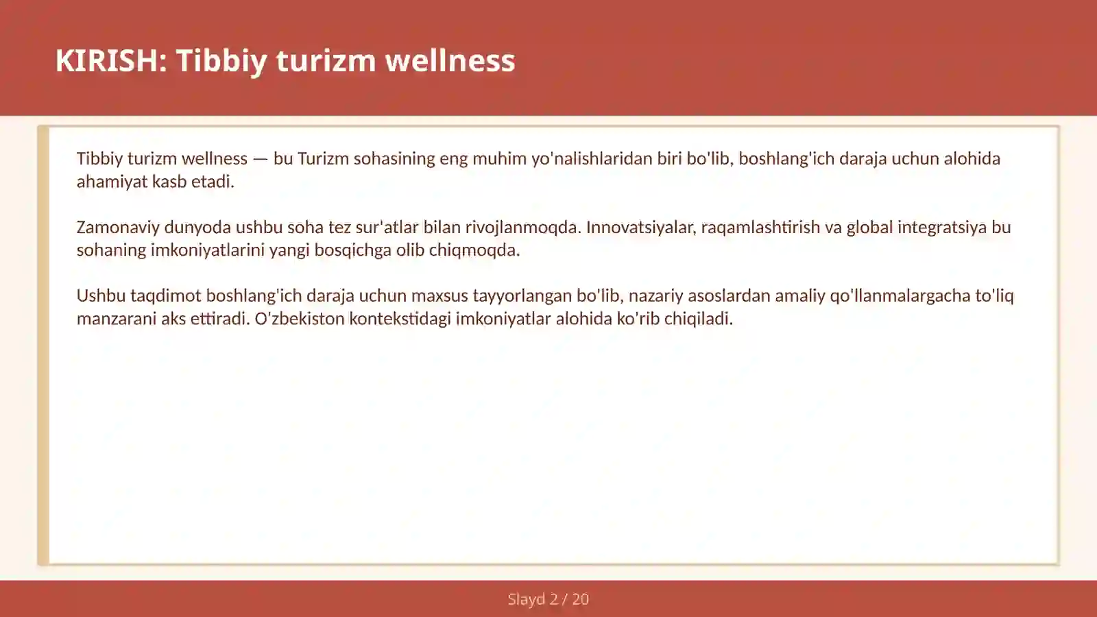Tibbiy turizm wellness 2