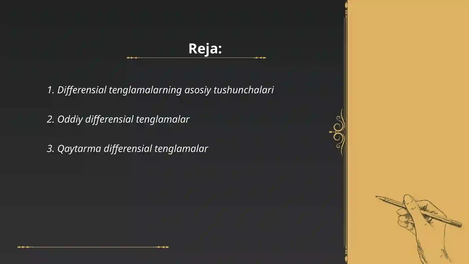 Differensial tenglamalar 2