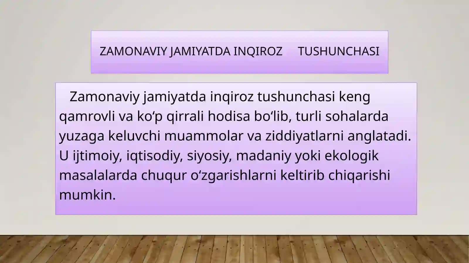 Zamonaviy jamiyatda inqirozning kirib kelishi 2