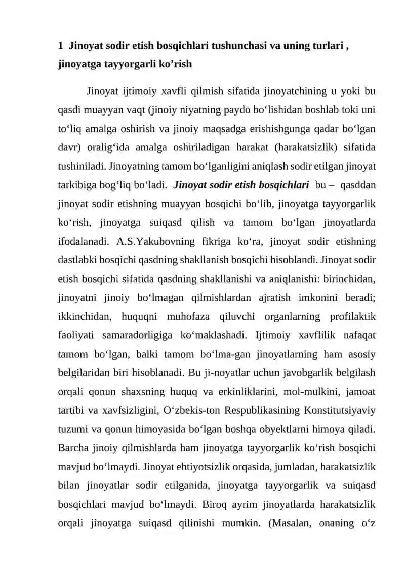 Jinoyatga tayyorgarlik ko’rish 2