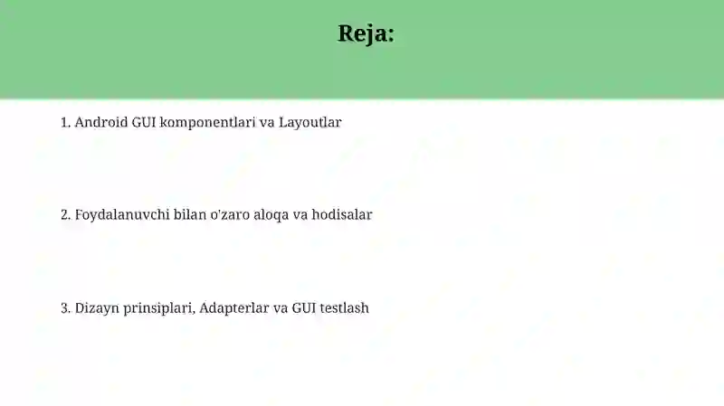 Android GUI komponentlari va Layoutlar 2