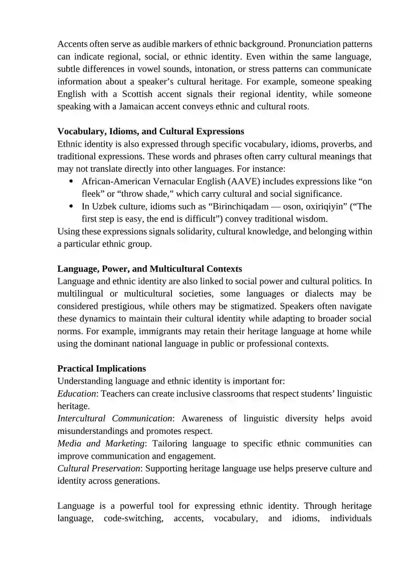 Language and Ethnic Identity 2