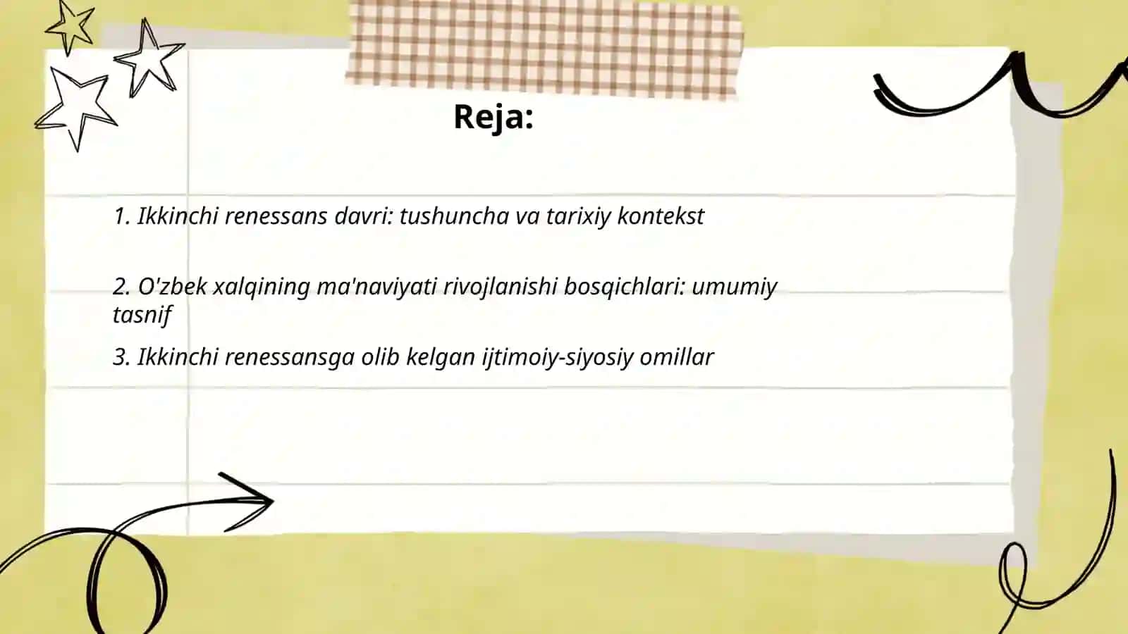 O'zbek xalqi ma'naviyati rivojlanish bosqichlari.Ikkinchi renessans davri ma'naviyati 2