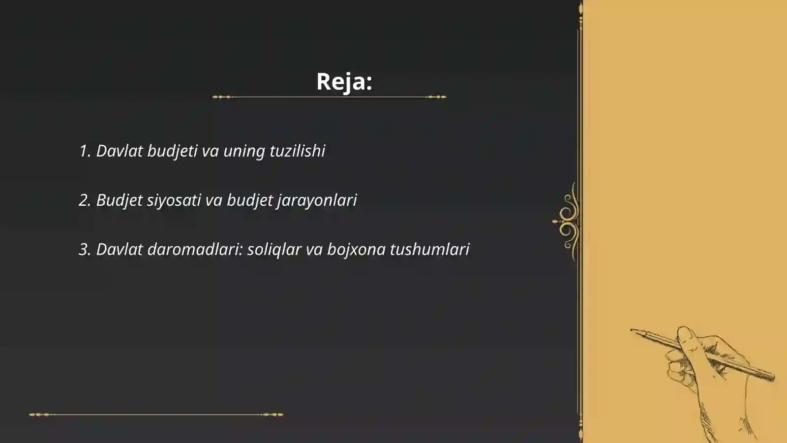 Davlat moliya tizmi va siyosat 2