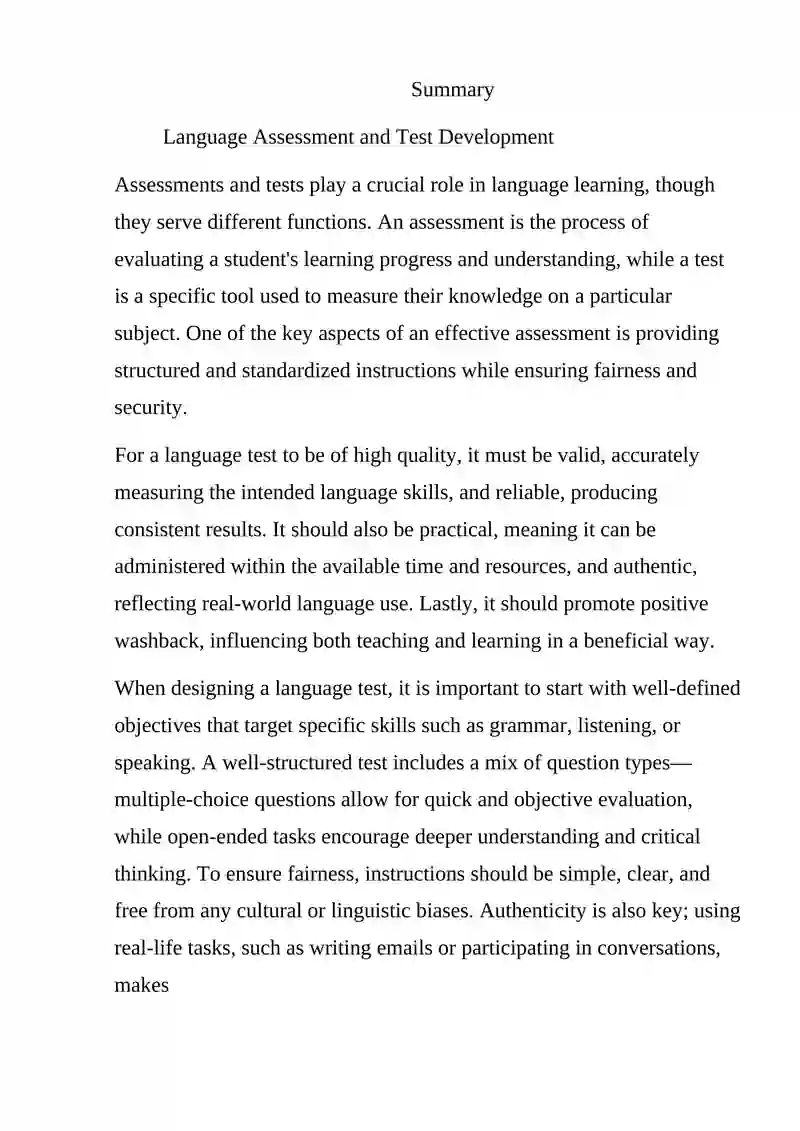 Language Assessment and Test Development 2