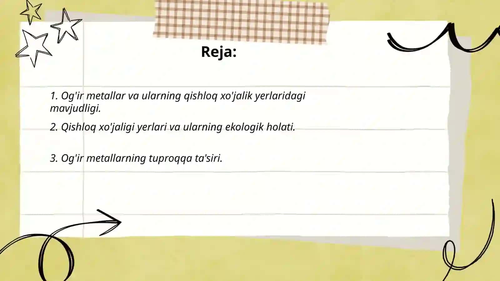 Og'ir metallar va ularning qishloq xo'jalik yerlaridagi mavjudligi 2