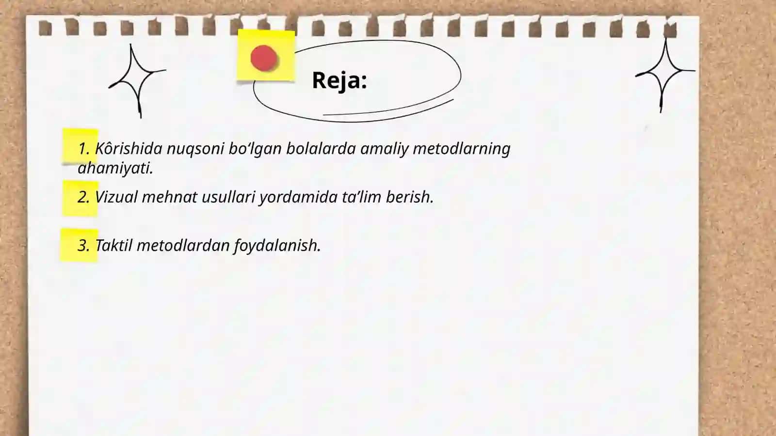 Kôrishida nuqsoni boʻlgan bolalarda amaliy metodlarning ôrni 2