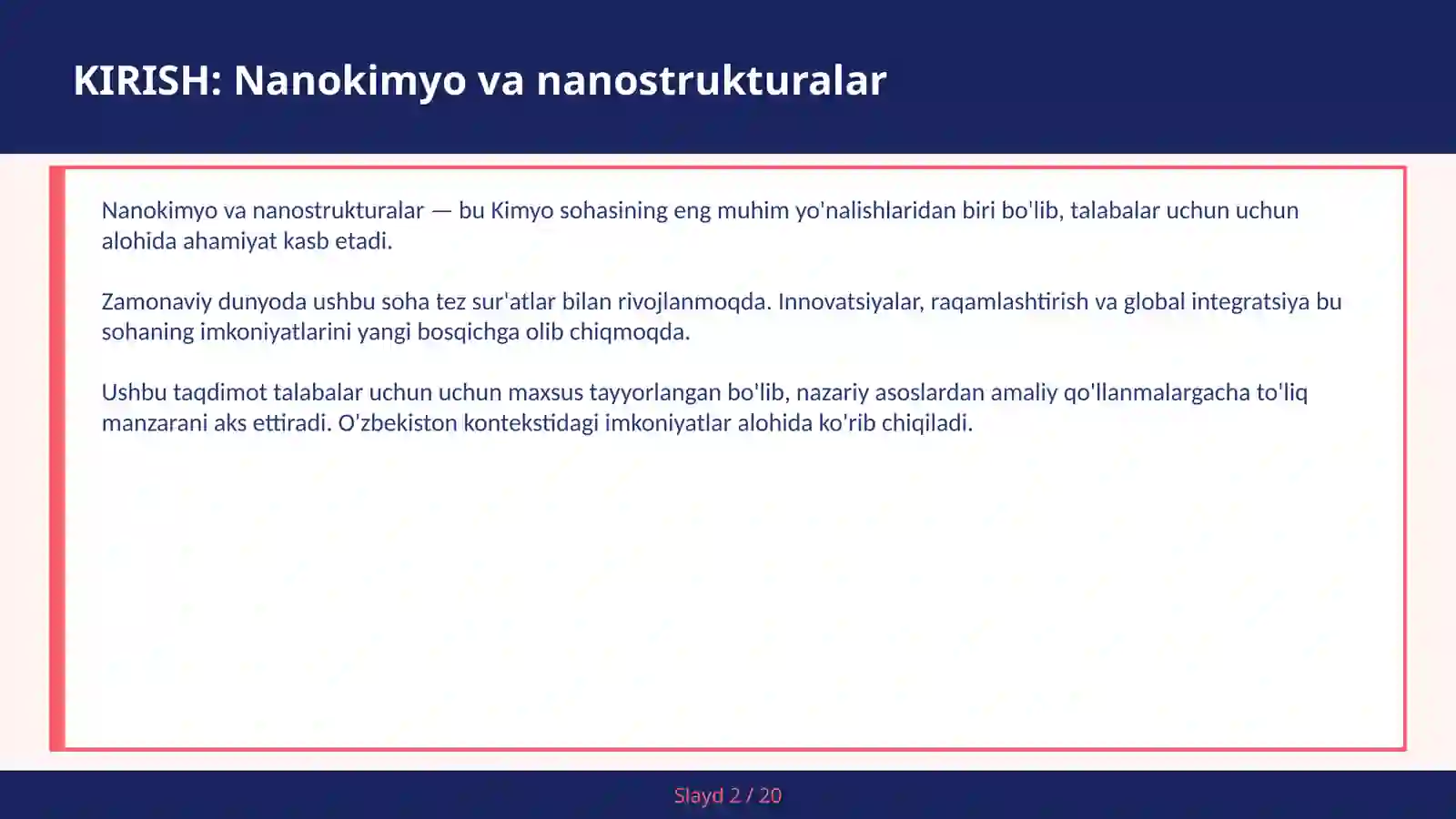 NANOKIMYO VA NANOSTRUKTURALAR 2